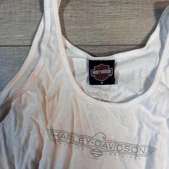 Vintage Y2K essential Harley Davidson white tank top #bikerchic Size M - Picture 3 of 4